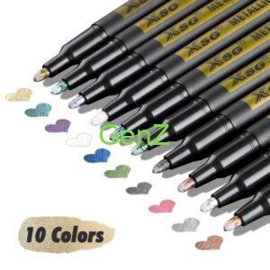 10 12 High Quality Metal Mark Color Pen Permanent Paint Pen Painting Stone Metal Wood Glass Greeting Card Cloth Sail Ceramic