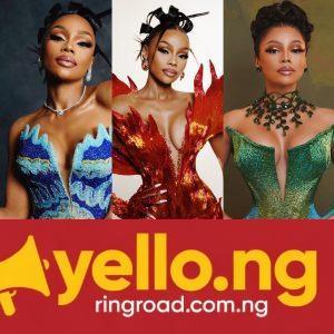 Bonang Matheba wearing custom gowns by Sheye Oladejo, Emagine By Bukola, and Veekee James.