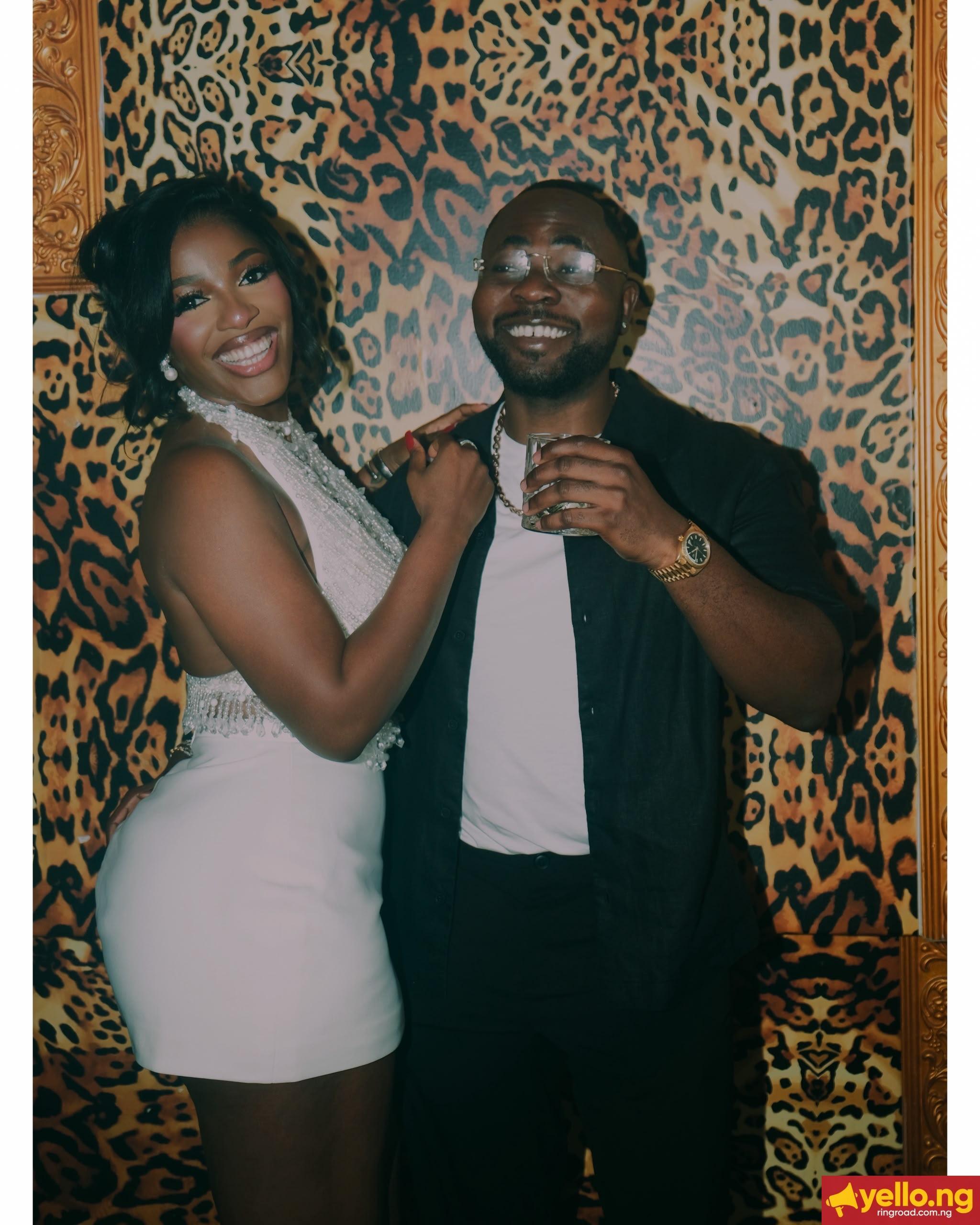 Hilda Baci’s Birthday Party Look? A Beaded White Mini With Damilola by Her Side